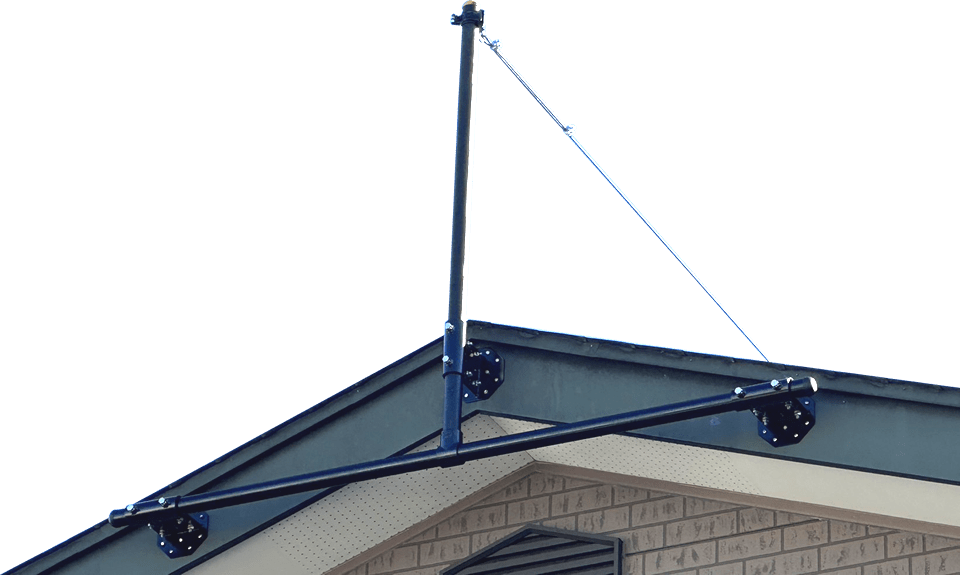 ルーフアンカーBANBANが屋根に取り付けられているイメージ